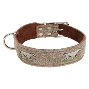 AKAH Wool Felt and Yak Leather Dog Collar - Dog collars - AKAH