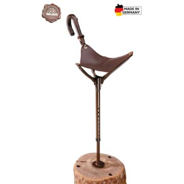 Charles Buyers Verstellbarer Sitzstock Mit Ledersitz - Praktischer Hocker Für Werkstatt & Garten