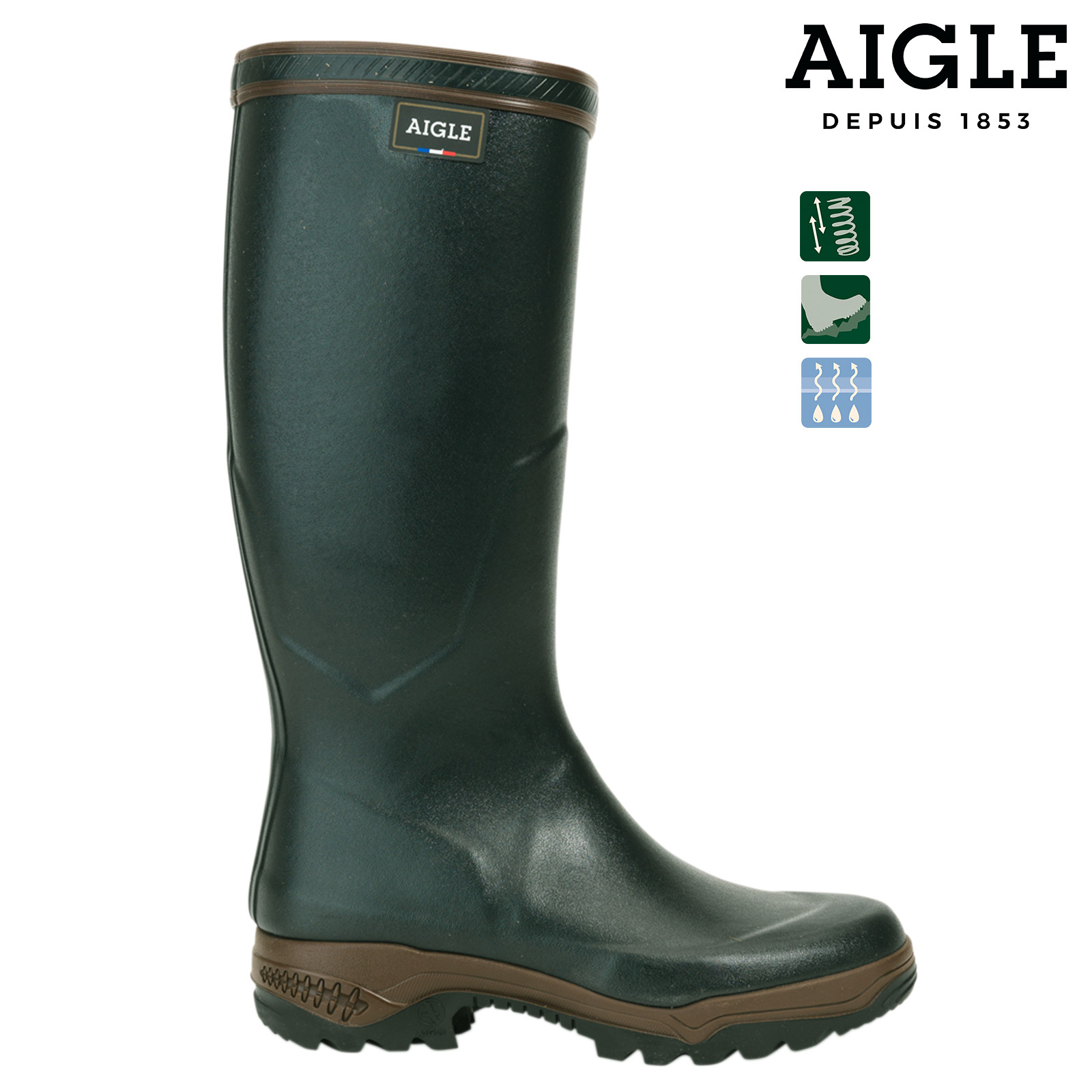 AIGLE PARCOURS® Jersey green - Rubber Boots - AKAH