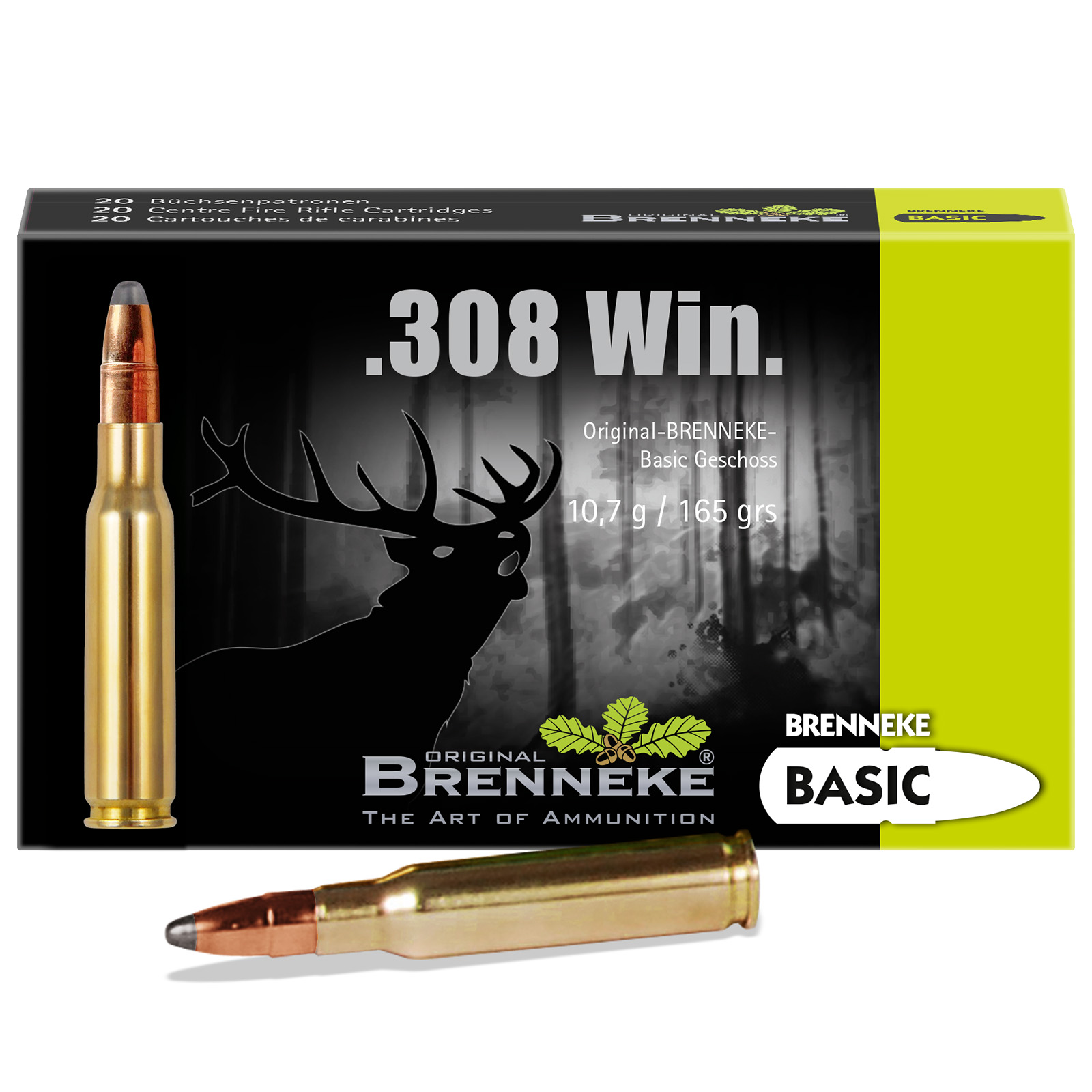 BRENNEKE .308Win Basic 165grs - Büchsenmunition - AKAH 