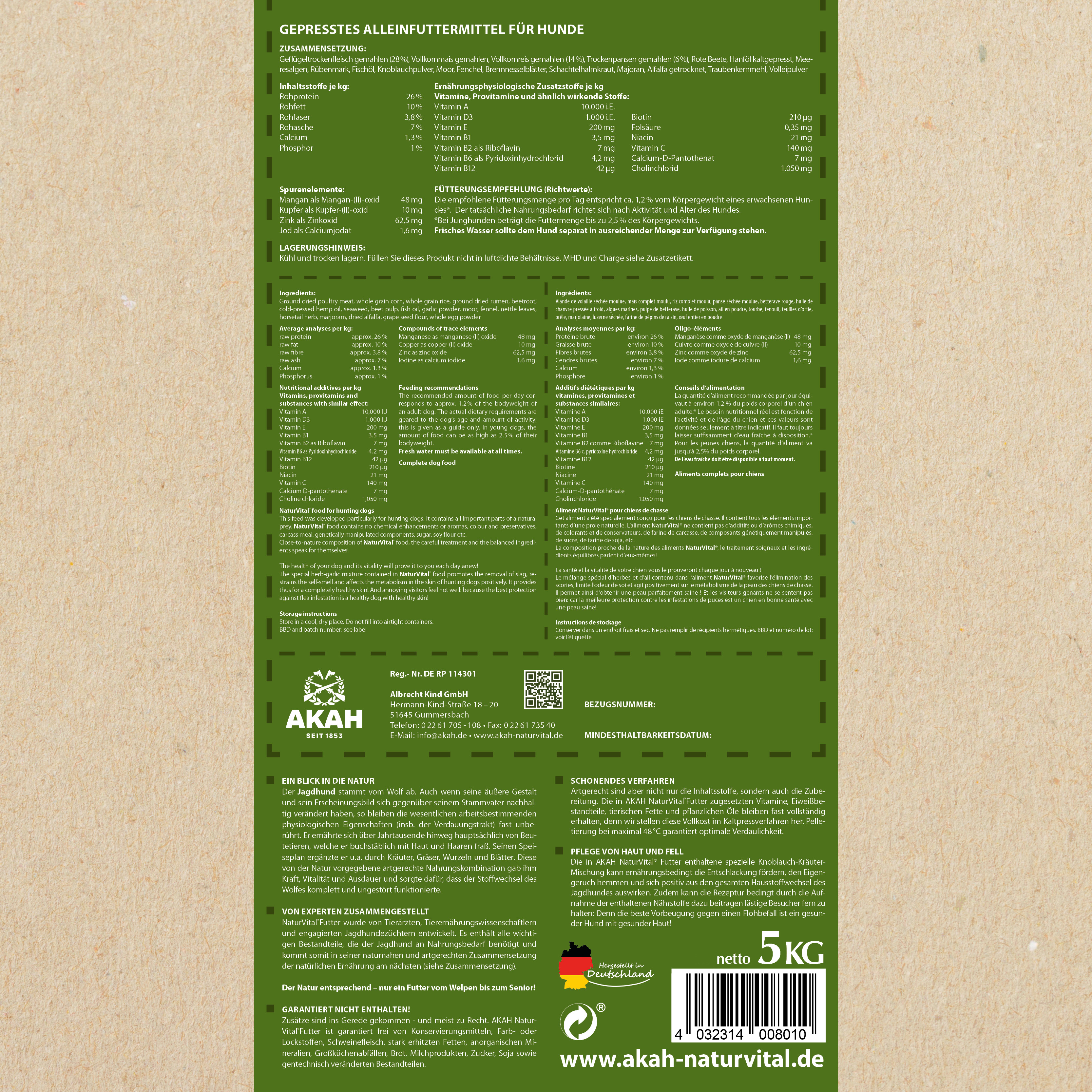 AKAH NaturVital PREMIUM Hundefutter - Hundefutter + Snacks - AKAH